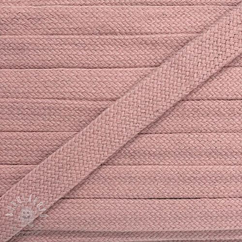Bavlnená šnůra plochá 13 mm washed pink