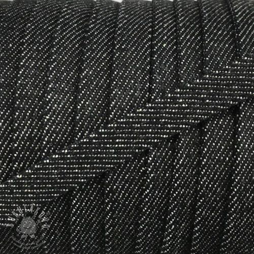 Bavlnená šnůra plochá 10 mm Denim black