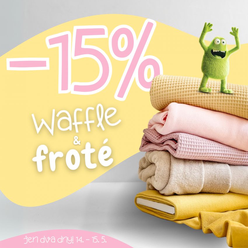waffle a frote -15% CZ