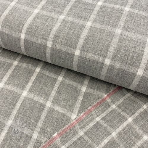 Levně Dvojitá gázovina/mušelín Double sided Checks light grey melange