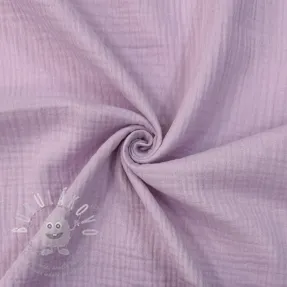 Dvojitá gázovina/mušelín soft lilac ORGANIC