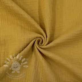 Dvojitá gázovina/mušelín dark ochre