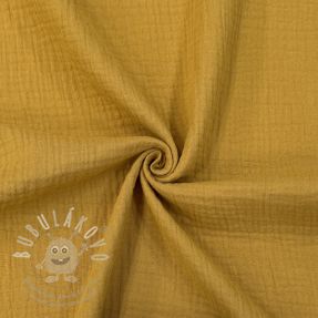 Dvojitá gázovina/mušelín dark ochre ORGANIC