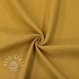Dvojitá gázovina/mušelín dark ochre ORGANIC