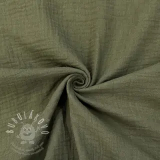 Dvojitá gázovina/mušelín dark moss green