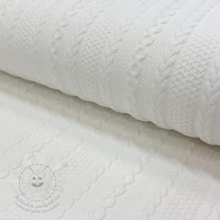 Pletenina jacquard Cable white