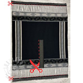 Poncho PRATO boiled wool design C