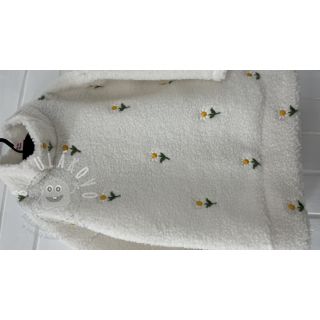 Kabátovina TEDDY EMBROIDERY Flowers off white