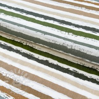 Bavlněná látka Big stripes Snoozy old green