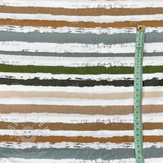 Bavlněná látka Big stripes Snoozy old green