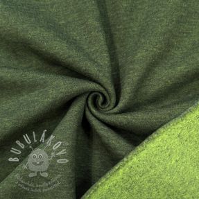 Teplákovina počesaná MELANGE bottle green