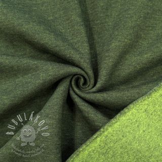 Teplákovina počesaná MELANGE bottle green