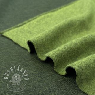 Teplákovina počesaná MELANGE bottle green