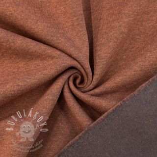 Teplákovina počesaná MELANGE brick