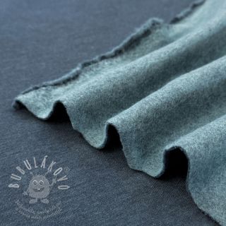 Teplákovina počesaná MELANGE dark petrol