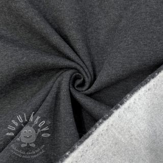 Teplákovina počesaná MELANGE dark grey