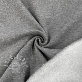Teplákovina počesaná MELANGE middle grey