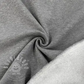 Teplákovina počesaná MELANGE middle grey