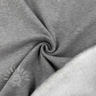 Teplákovina počesaná MELANGE middle grey