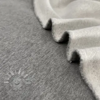 Teplákovina počesaná MELANGE middle grey