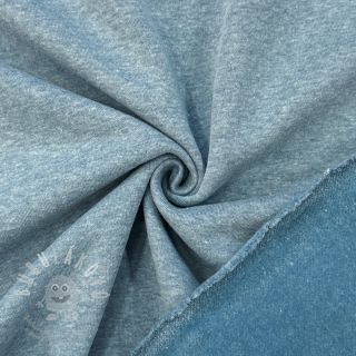 Teplákovina počesaná MELANGE old blue