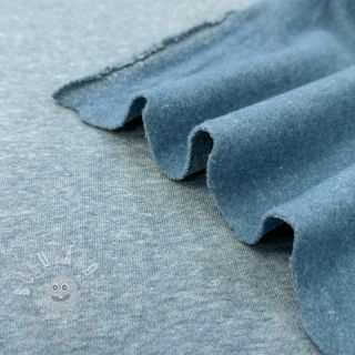 Teplákovina počesaná MELANGE old blue