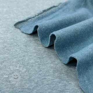 Teplákovina počesaná MELANGE old blue