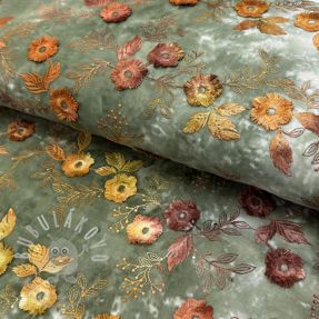 Bavlněná látka TIE DYE EMBROIDERY Poppy design O