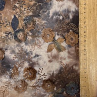 Bavlněná látka TIE DYE EMBROIDERY Poppy design M