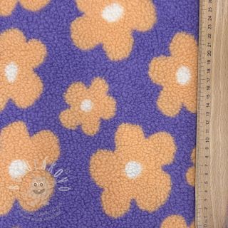 Kabátovina TEDDY JACQUARD Flowers lilac/apricot