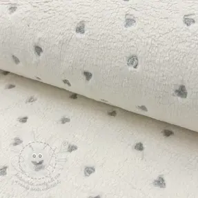 Kabátovina TEDDY Tossed hearts silver