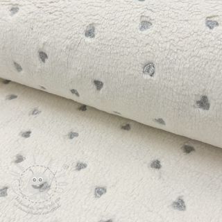 Kabátovina TEDDY Tossed hearts silver