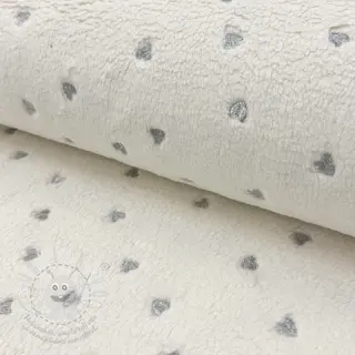 Kabátovina TEDDY Tossed hearts silver