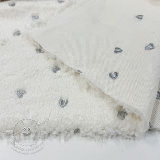 Kabátovina TEDDY Tossed hearts silver