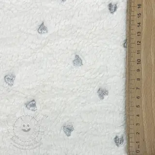 Kabátovina TEDDY Tossed hearts silver