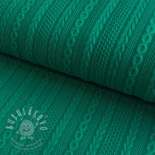 Pletenina jacquard Cable forest green