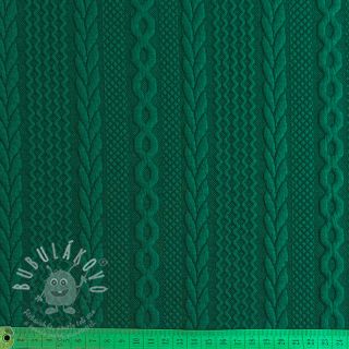 Pletenina jacquard Cable forest green