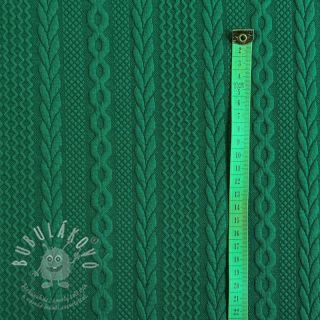 Pletenina jacquard Cable forest green