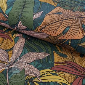 Dekorační látka premium Bush lines forest green