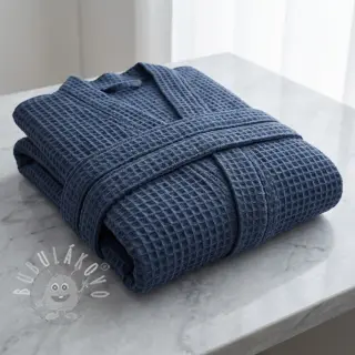 Bavlna s vaflovou vazbou dark jeans
