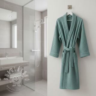 Bavlna s vaflovou vazbou cyan