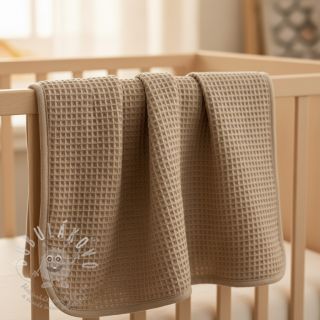 Bavlna s vaflovou vazbou khaki