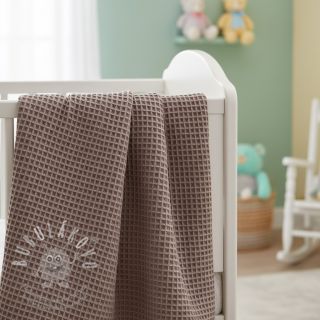 Bavlna s vaflovou vazbou taupe