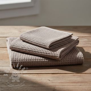 Bavlna s vaflovou vazbou taupe