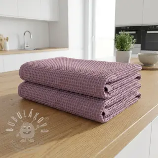 Bavlna s vaflovou vazbou old purple