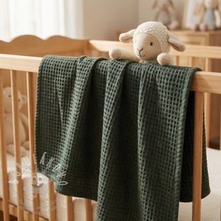 Bavlna s vaflovou vazbou army green