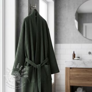 Bavlna s vaflovou vazbou army green