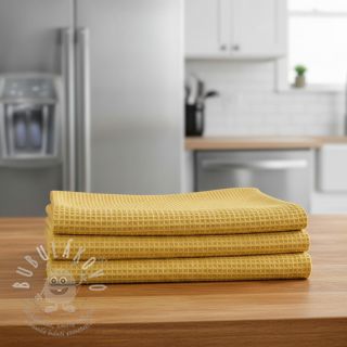 Bavlna s vaflovou vazbou soft yellow