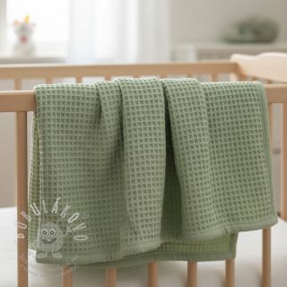 Bavlna s vaflovou vazbou dark mint