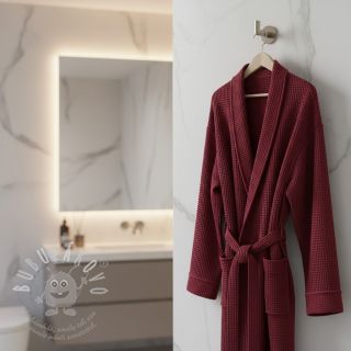 Bavlna s vaflovou vazbou bordeaux